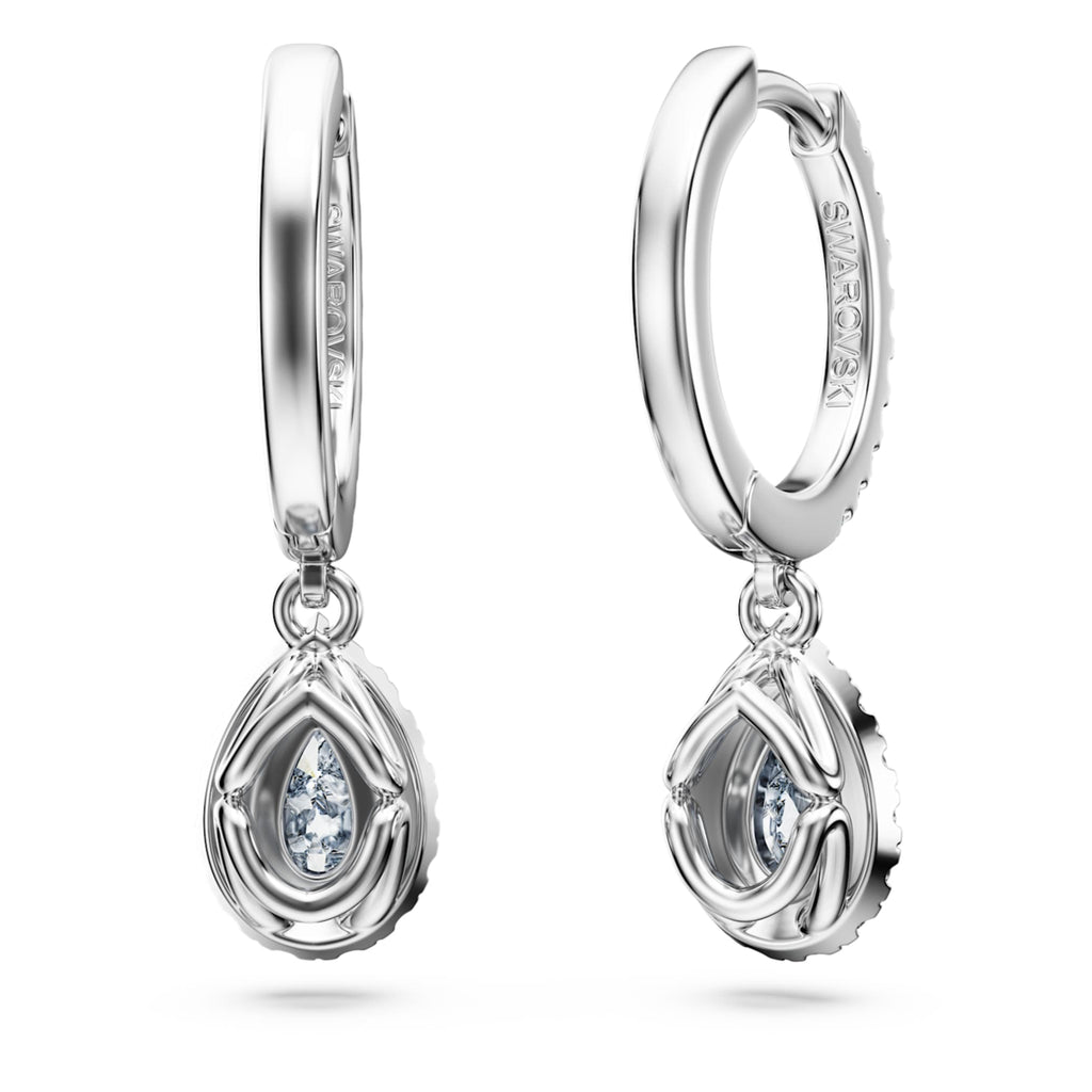Swarovski Eternity drop earrings Lab-grown diamonds 1.25 ct tw, Pear shape, 14K white gold