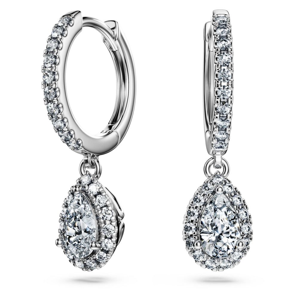 Swarovski Eternity drop earrings Lab-grown diamonds 1.25 ct tw, Pear shape, 14K white gold