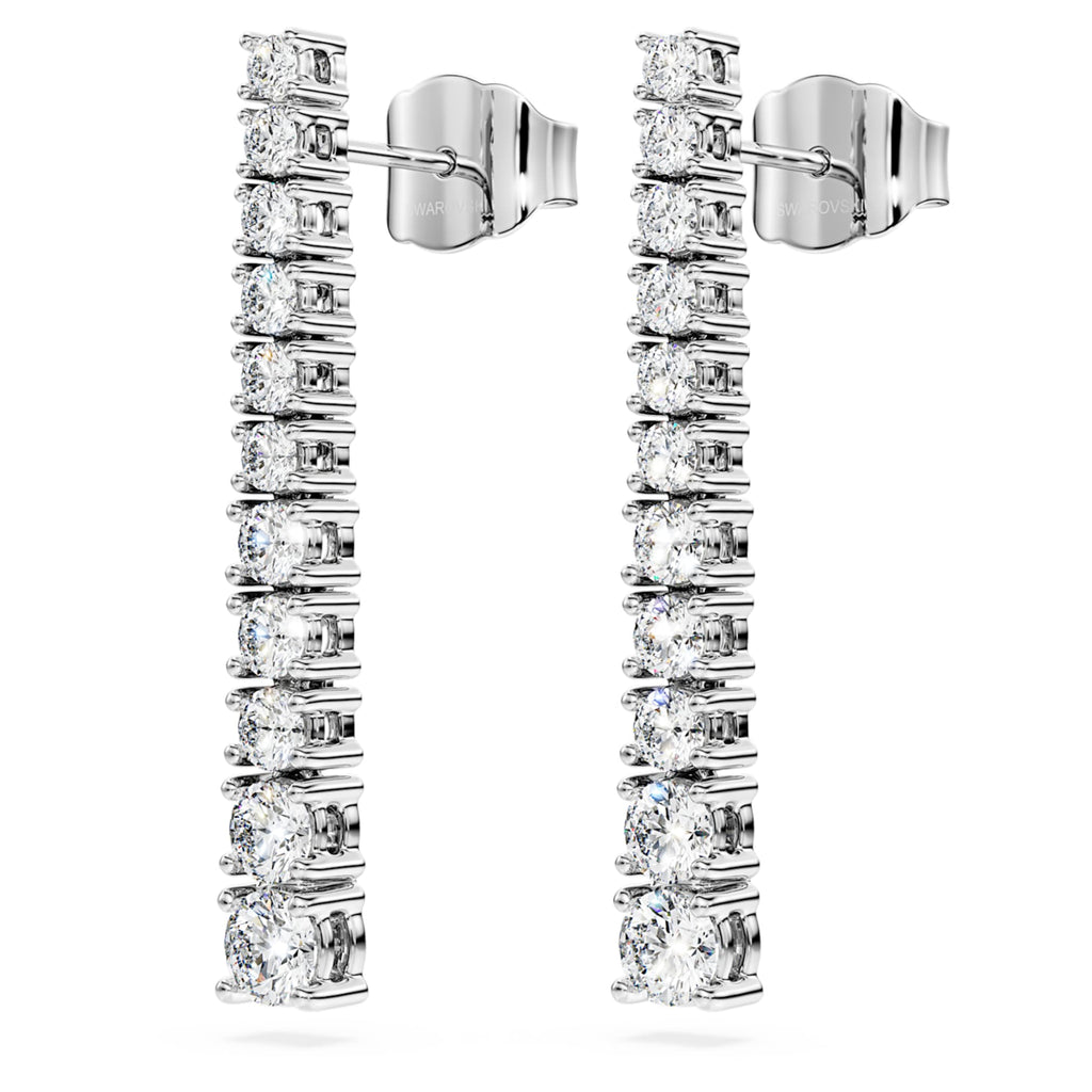 Swarovski Eternity drop earrings Lab-grown diamonds 1.3 ct tw, Round shape, 14K white gold