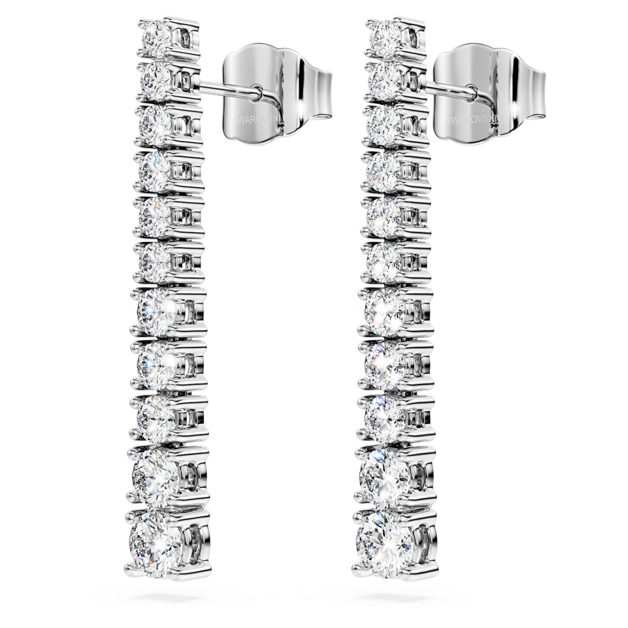 Swarovski Eternity drop earrings Lab-grown diamonds 1.3 ct tw, Round shape, 14K white gold