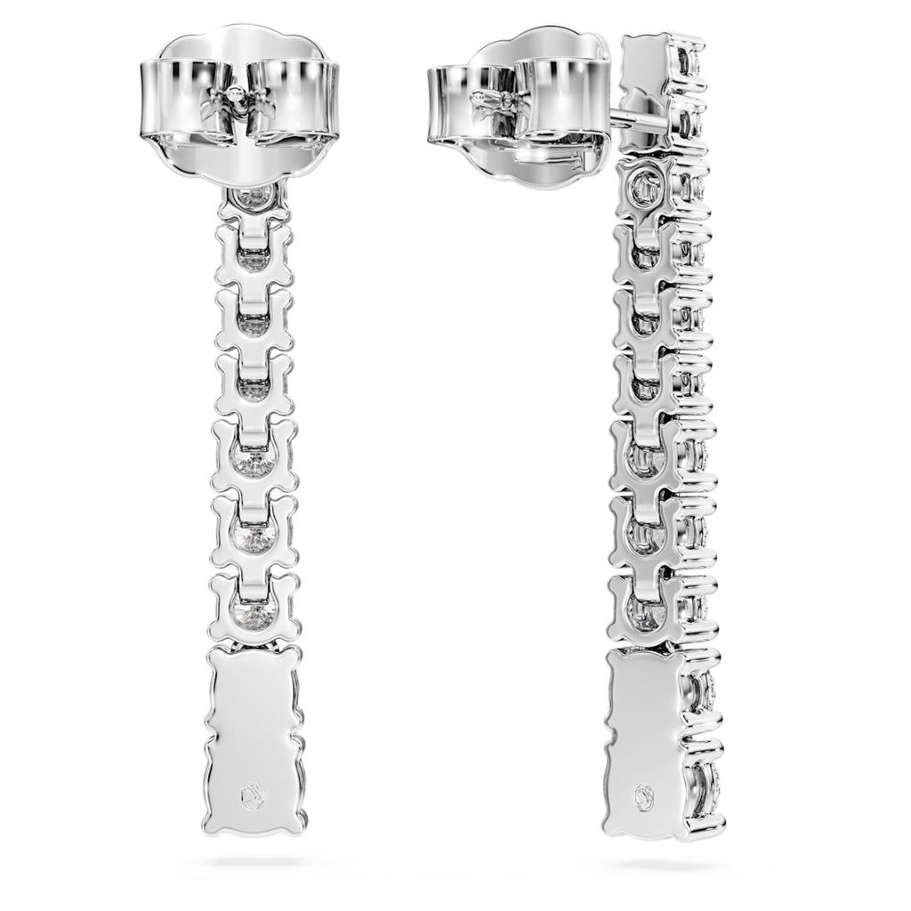 Swarovski Eternity drop earrings Lab-grown diamonds 1.3 ct tw, Round shape, 14K white gold