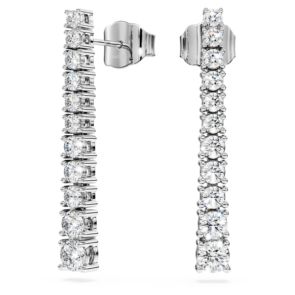Swarovski Eternity drop earrings Lab-grown diamonds 1.3 ct tw, Round shape, 14K white gold