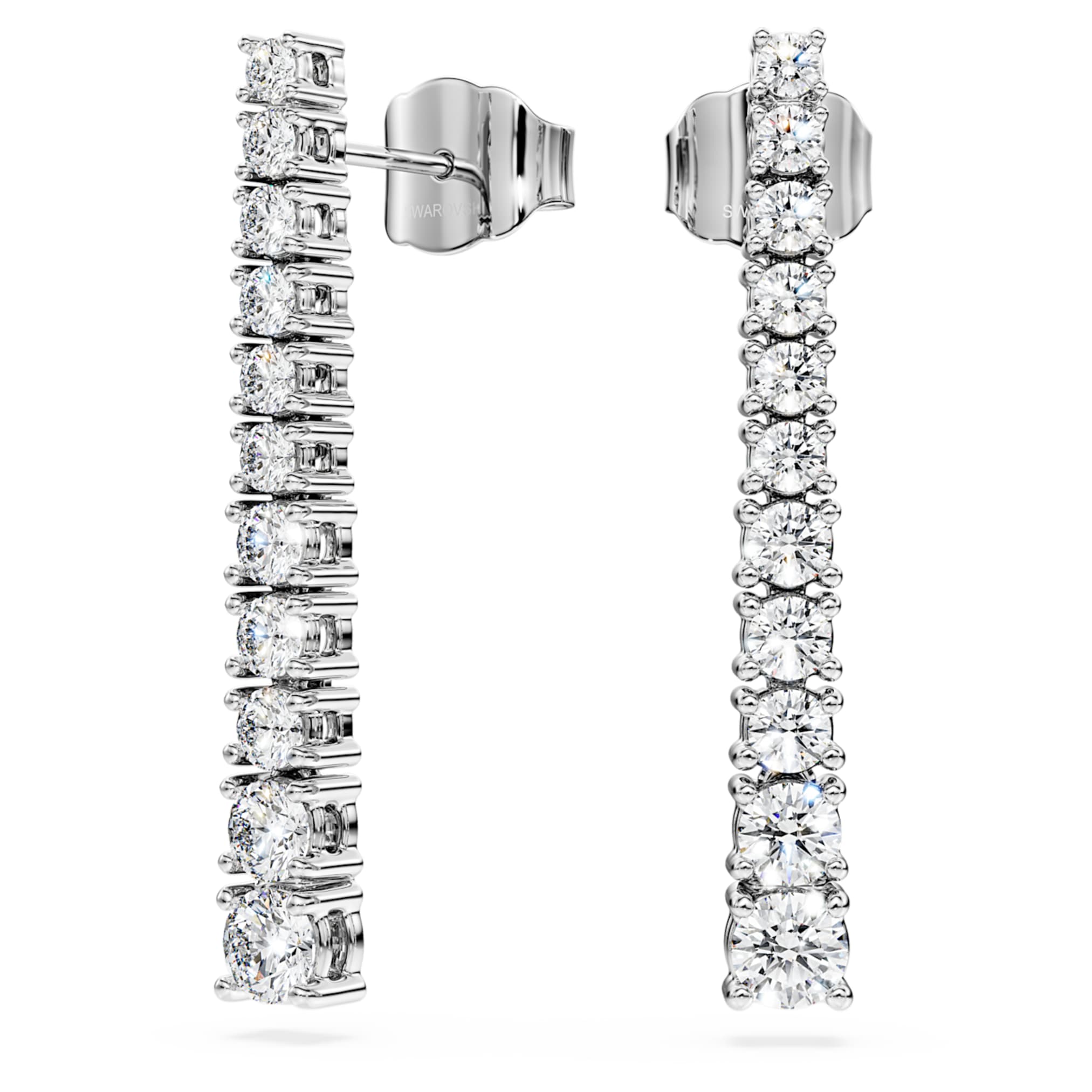 Swarovski Eternity drop earrings Lab-grown diamonds 1.3 ct tw, Round shape, 14K white gold
