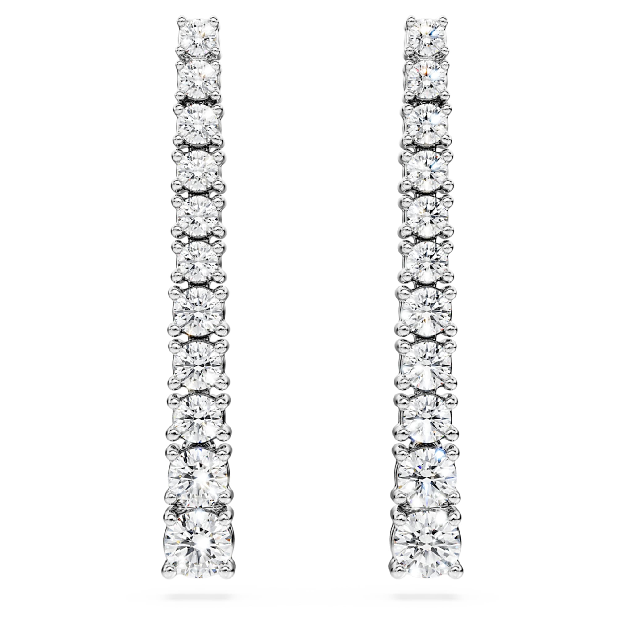 Swarovski Eternity drop earrings Lab-grown diamonds 1.3 ct tw, Round shape, 14K white gold