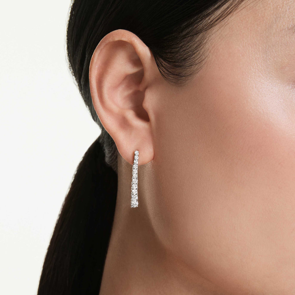 Swarovski Eternity drop earrings Lab-grown diamonds 1.3 ct tw, Round shape, 14K white gold
