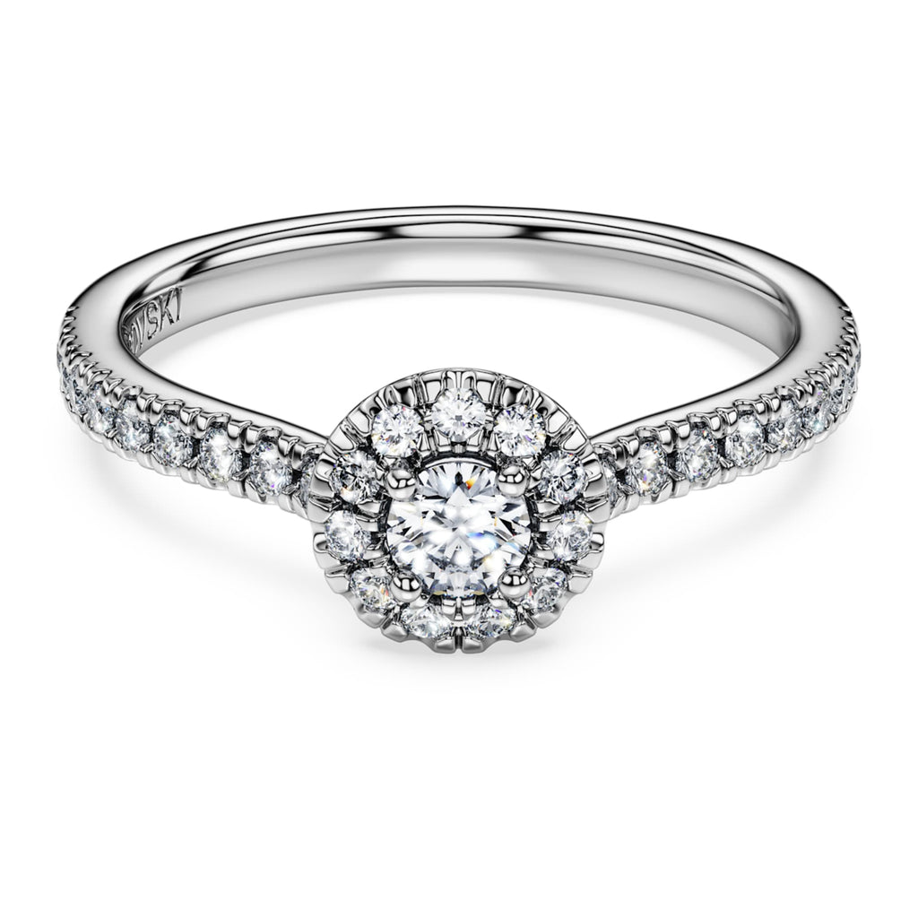 Swarovski Eternity halo solitaire ring Lab-grown diamonds 0.45 ct tw, Round shape, Sterling silver