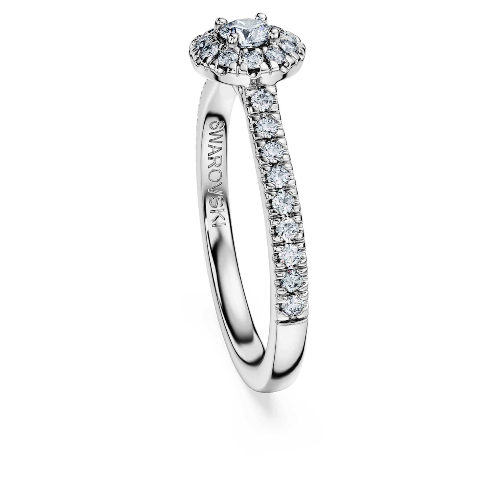 Swarovski Eternity halo solitaire ring Lab-grown diamonds 0.45 ct tw, Round shape, Sterling silver