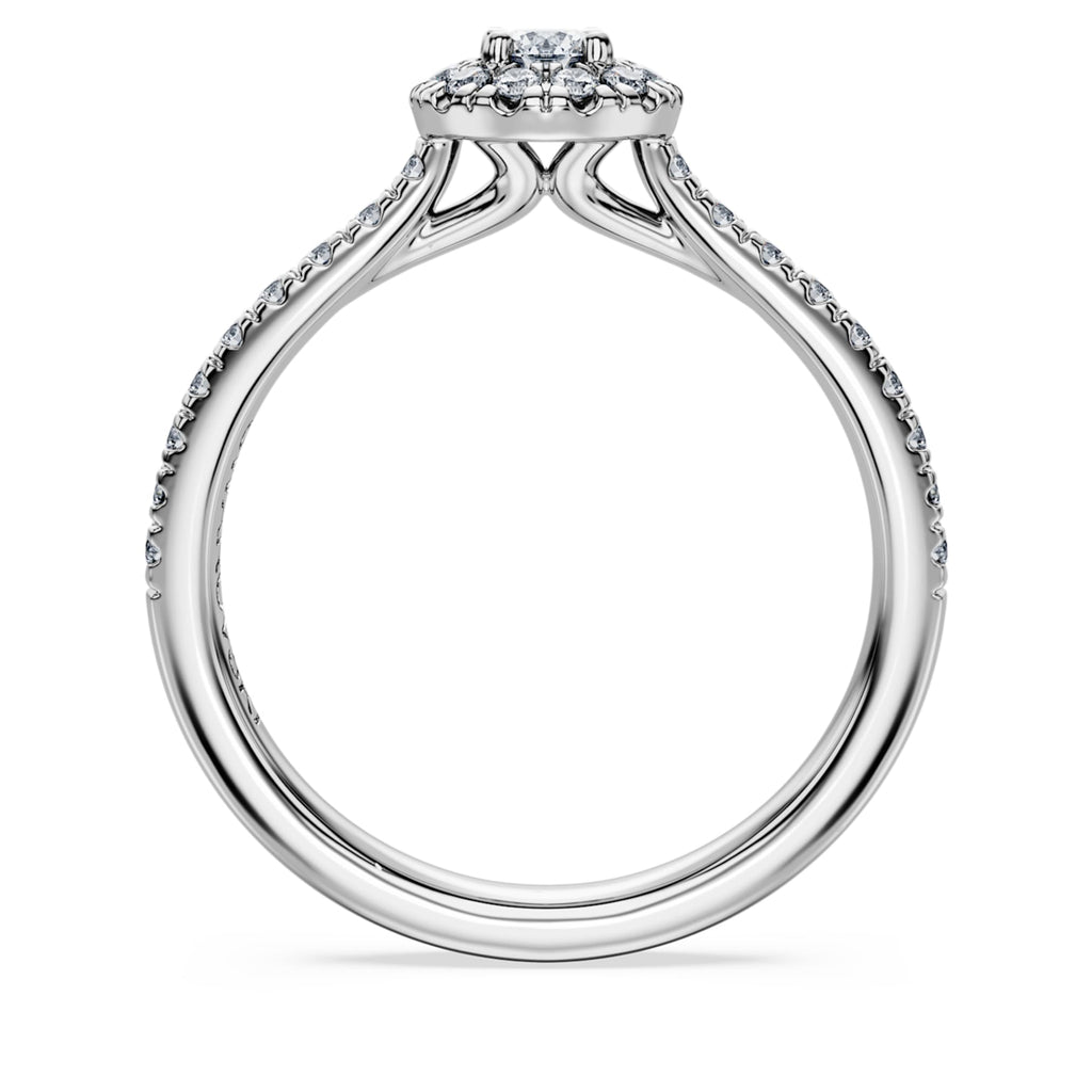 Swarovski Eternity halo solitaire ring Lab-grown diamonds 0.45 ct tw, Round shape, Sterling silver