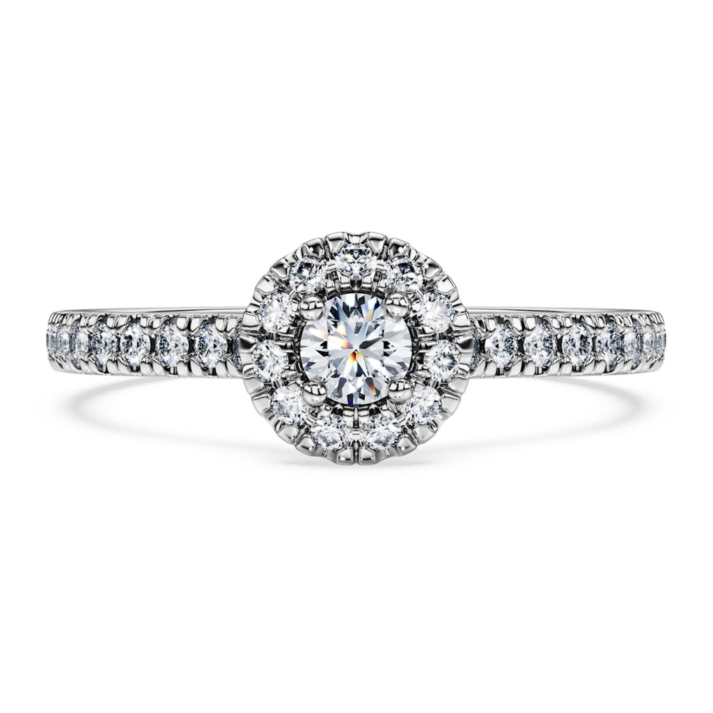 Swarovski Eternity halo solitaire ring Lab-grown diamonds 0.45 ct tw, Round shape, Sterling silver