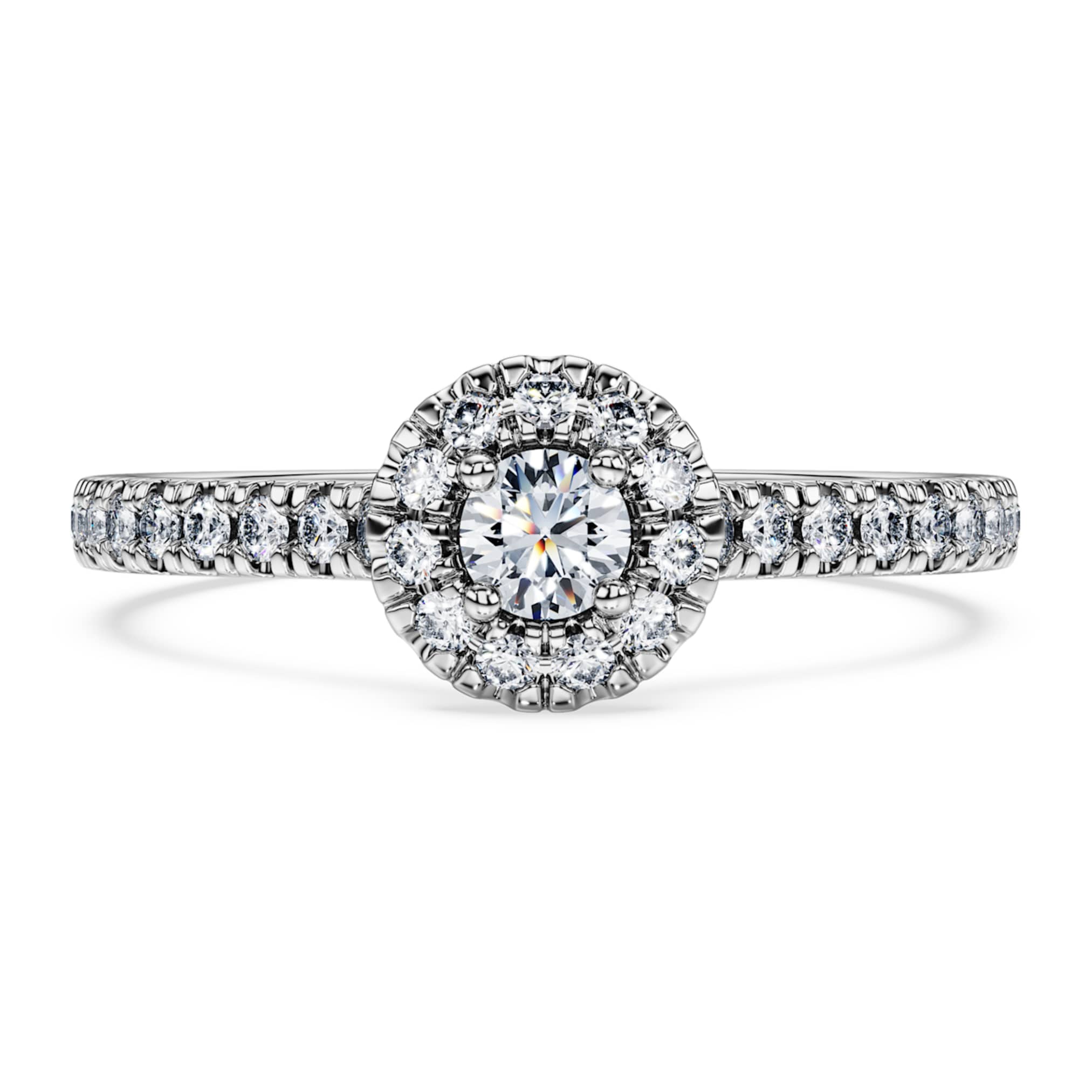 Swarovski Eternity halo solitaire ring Lab-grown diamonds 0.45 ct tw, Round shape, Sterling silver