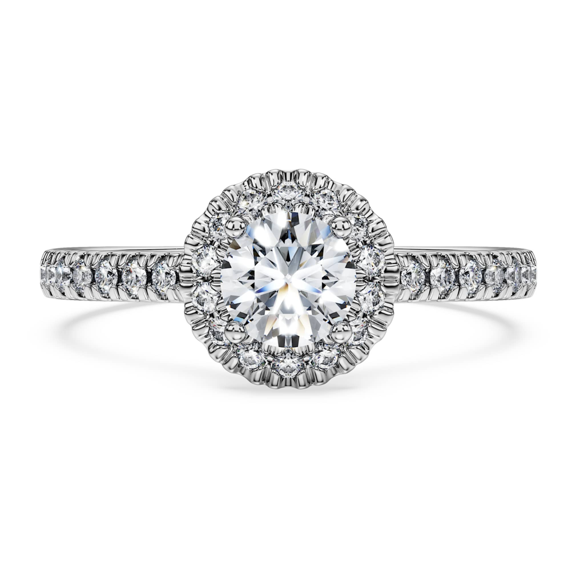 Swarovski Eternity halo solitaire ring Lab-grown diamonds 0.8 ct tw, Round shape, 14K white gold