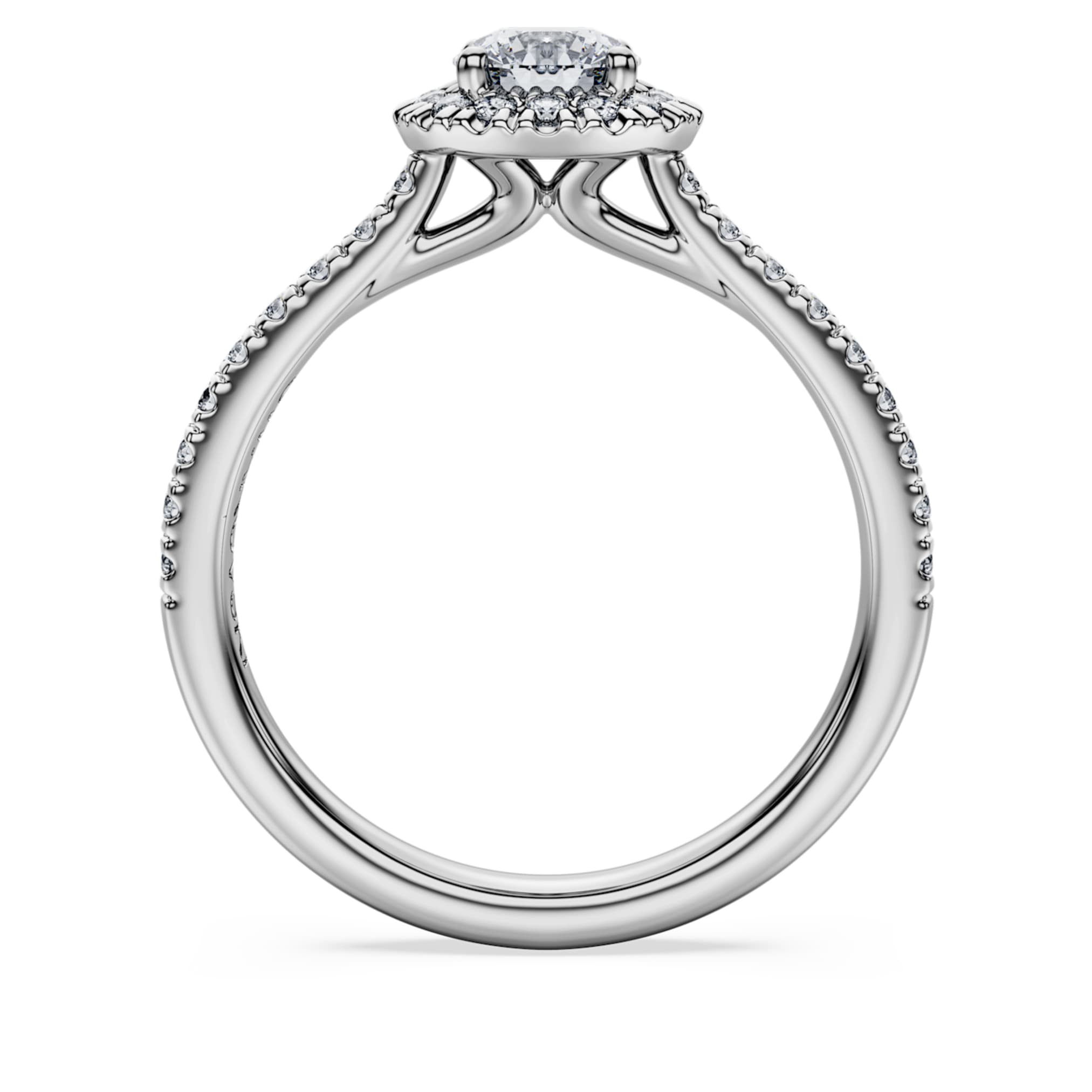 Swarovski Eternity halo solitaire ring Lab-grown diamonds 0.8 ct tw, Round shape, 14K white gold