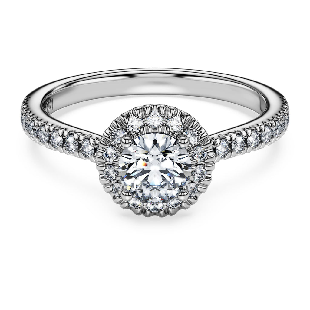 Swarovski Eternity halo solitaire ring Lab-grown diamonds 0.8 ct tw, Round shape, 14K white gold