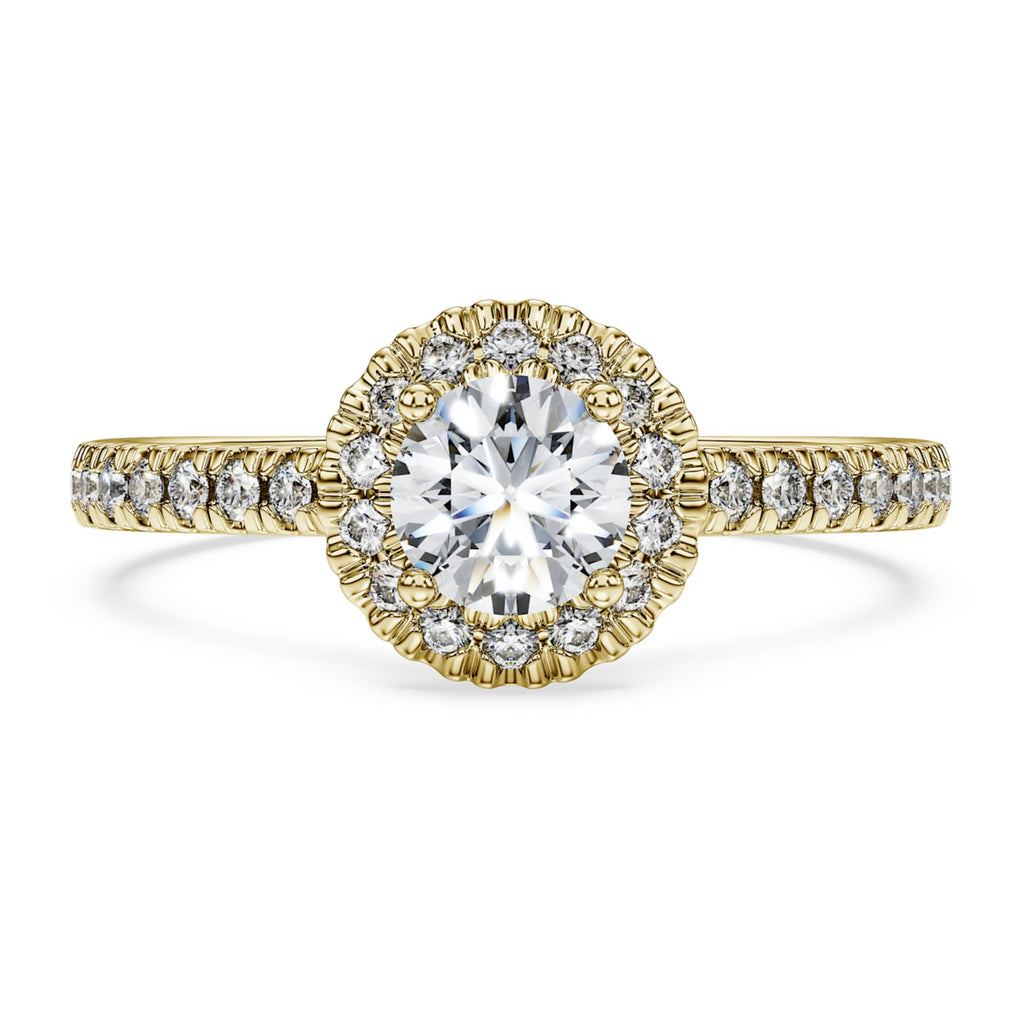 Swarovski Eternity halo solitaire ring Lab-grown diamonds 0.8 ct tw, Round shape, White, 14K yellow gold