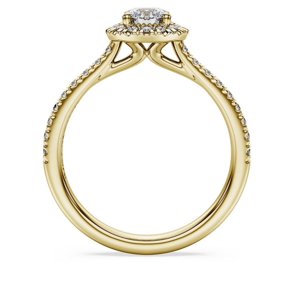 Swarovski Eternity halo solitaire ring Lab-grown diamonds 0.8 ct tw, Round shape, White, 14K yellow gold