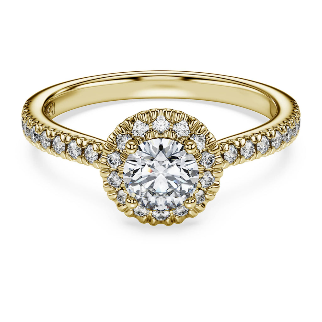 Swarovski Eternity halo solitaire ring Lab-grown diamonds 0.8 ct tw, Round shape, White, 14K yellow gold