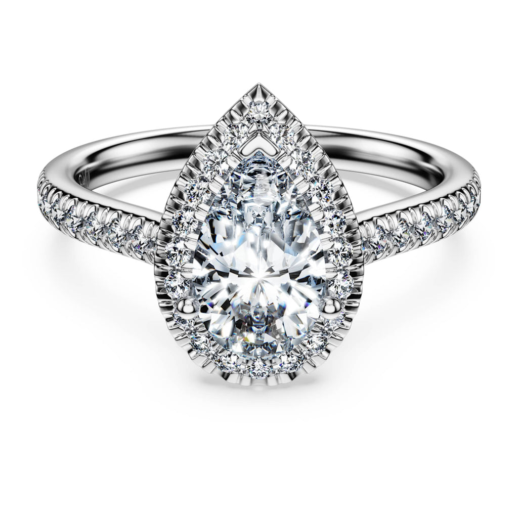 Swarovski Eternity halo solitaire ring Lab-grown diamonds 1.3 ct tw, Pear shape, 14K white gold