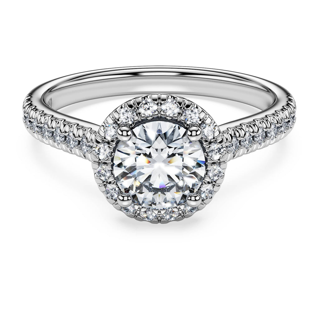 Swarovski Eternity halo solitaire ring Lab-grown diamonds 1.33 ct tw, Round shape, 14K white gold