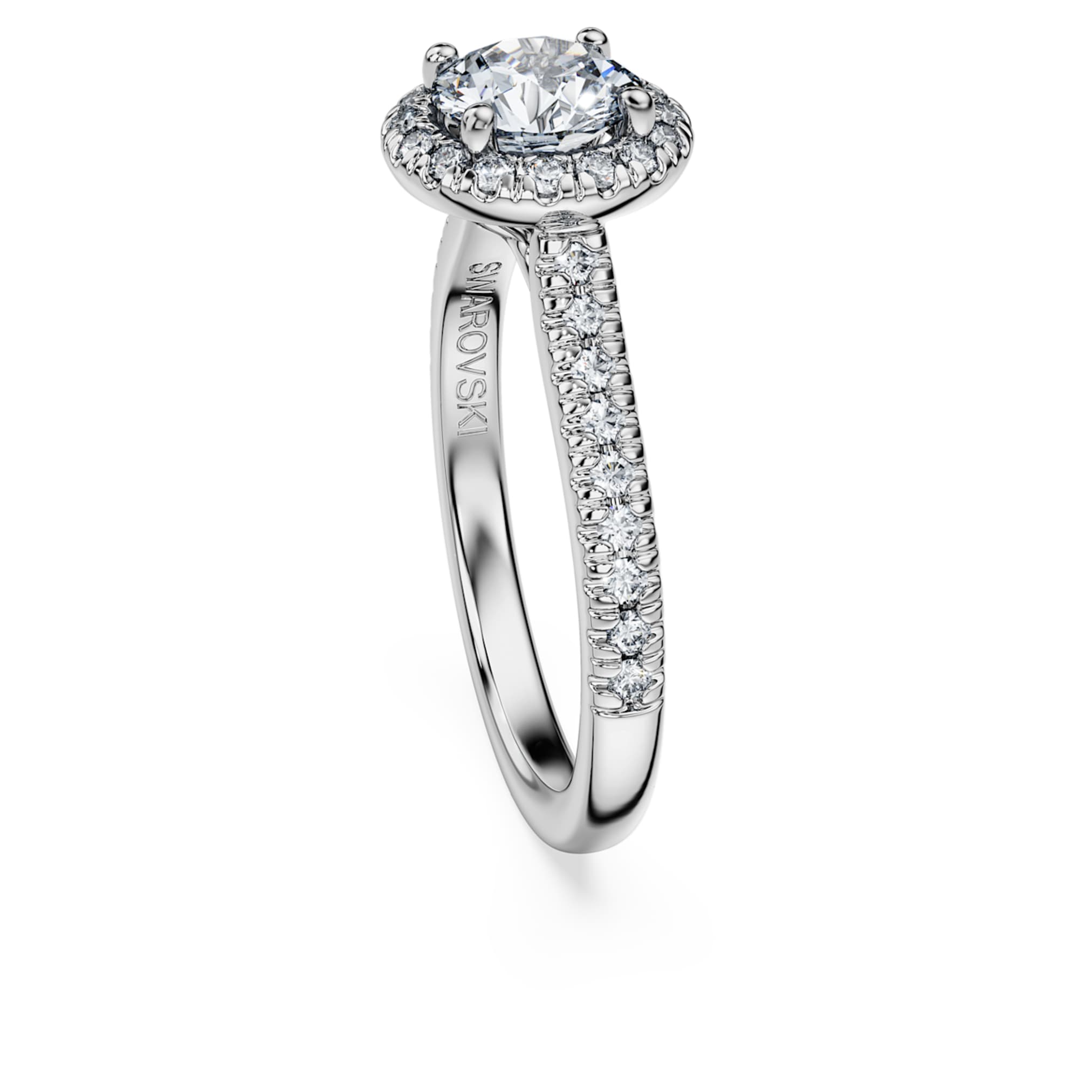 Swarovski Eternity halo solitaire ring Lab-grown diamonds 1.33 ct tw, Round shape, 14K white gold