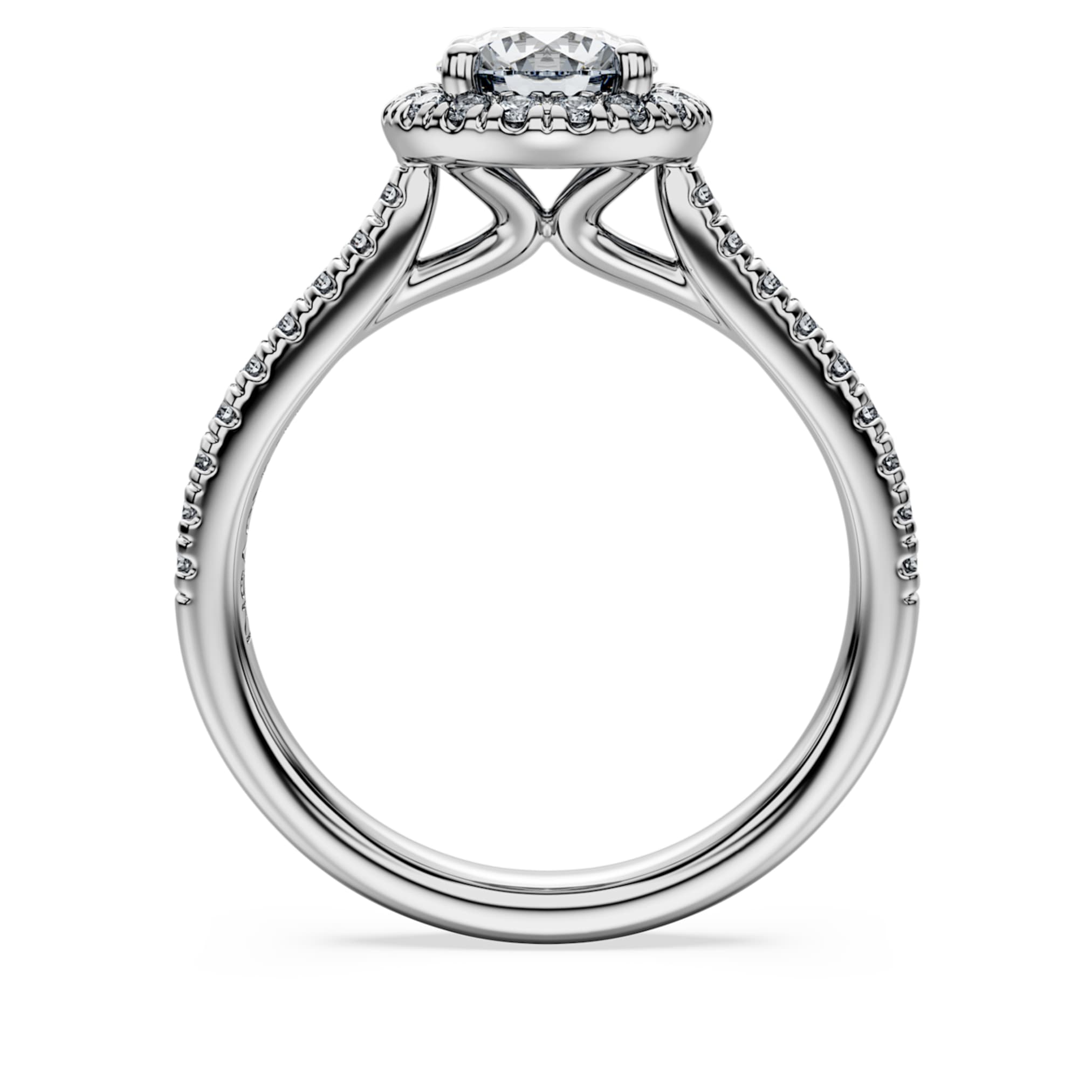 Swarovski Eternity halo solitaire ring Lab-grown diamonds 1.33 ct tw, Round shape, 14K white gold