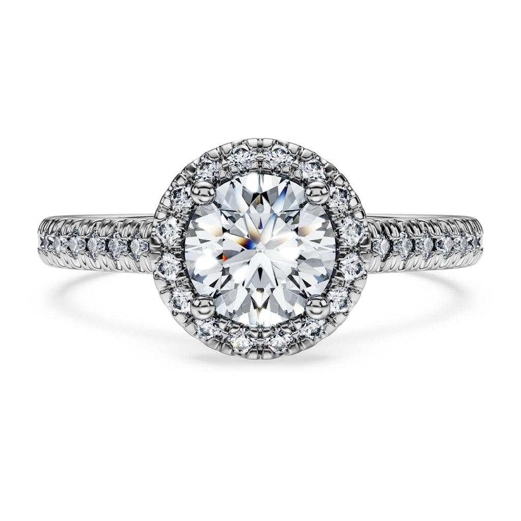Swarovski Eternity halo solitaire ring Lab-grown diamonds 1.33 ct tw, Round shape, 14K white gold
