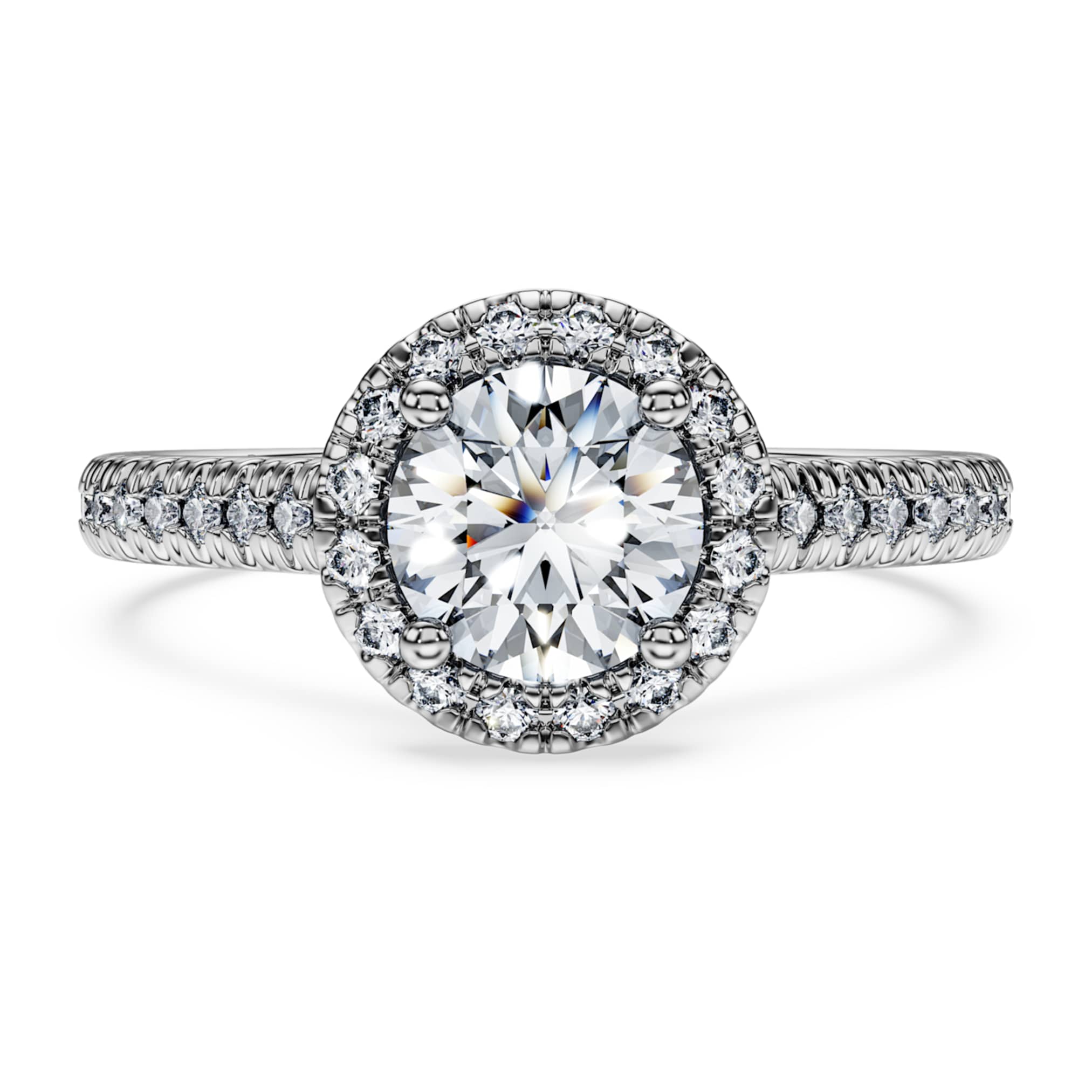 Swarovski Eternity halo solitaire ring Lab-grown diamonds 1.33 ct tw, Round shape, 14K white gold