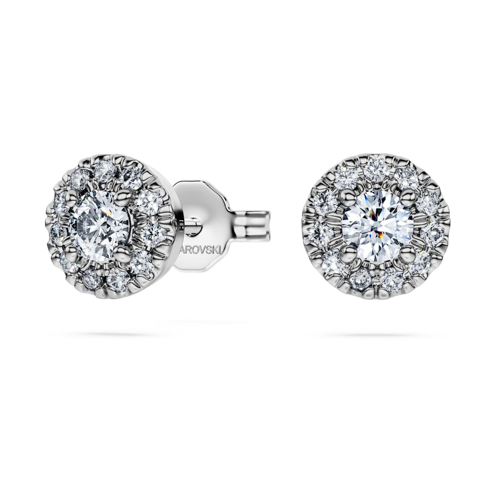 Swarovski Eternity halo stud earrings Lab-grown diamonds 0.45 ct tw, Round shape, Sterling silver