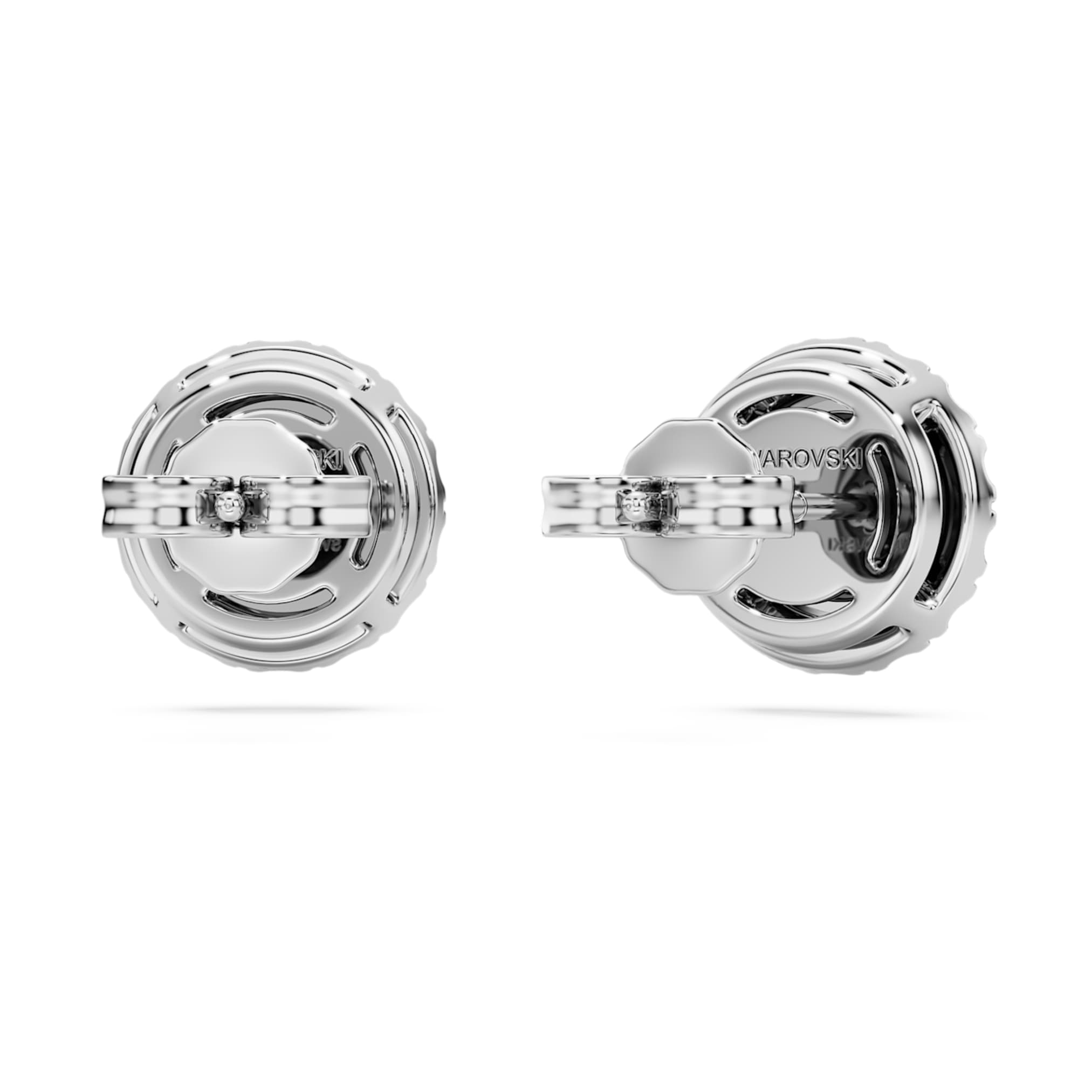 Swarovski Eternity halo stud earrings Lab-grown diamonds 2 ct tw, Round shape, 14K white gold