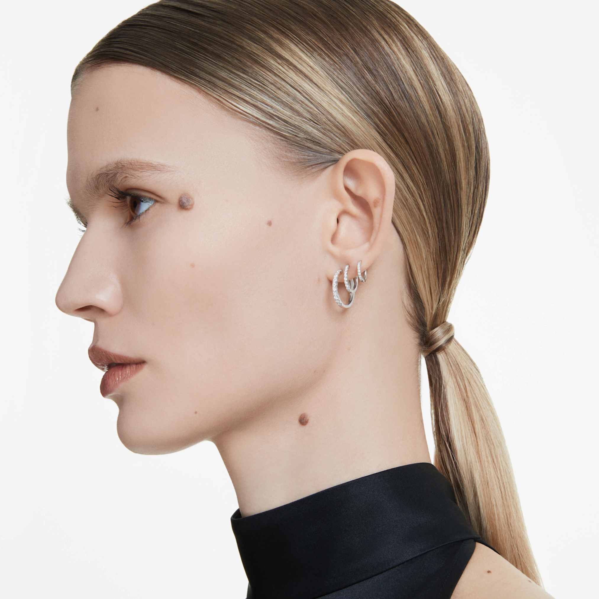 Swarovski Eternity hoop earrings Lab-grown diamonds 0.1 ct tw, Round shape, Small, 14K white gold