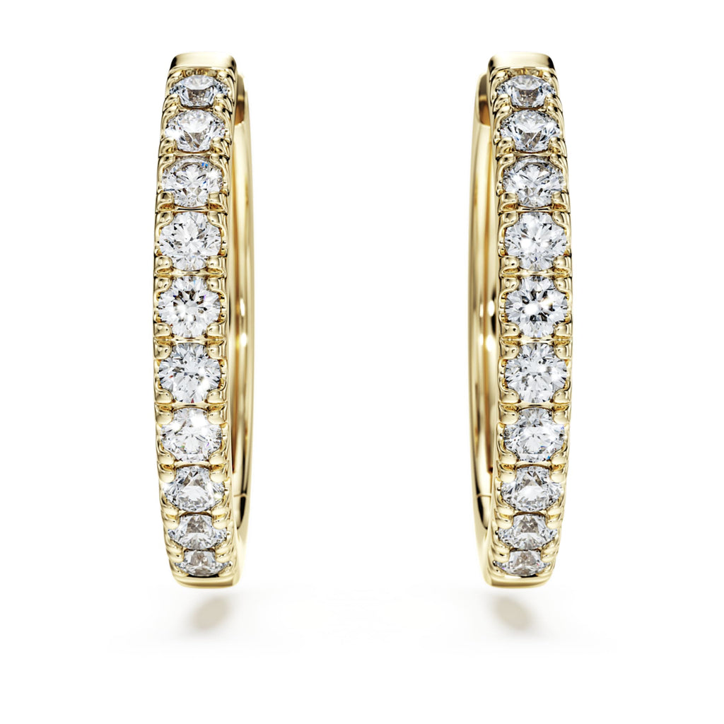 Swarovski Eternity hoop earrings Lab-grown diamonds 0.5 ct tw, Round shape, 14K yellow gold