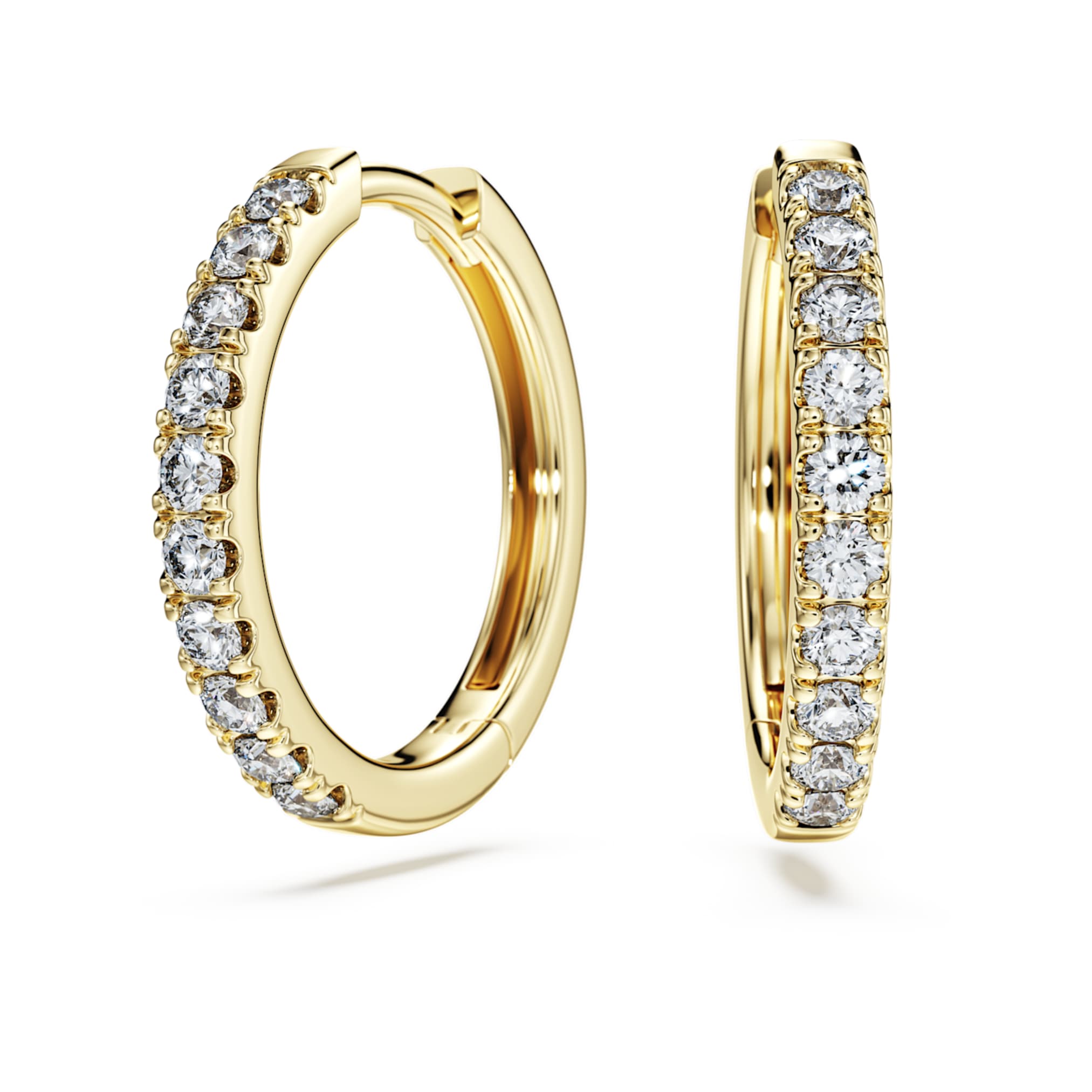 Swarovski Eternity hoop earrings Lab-grown diamonds 0.5 ct tw, Round shape, 14K yellow gold