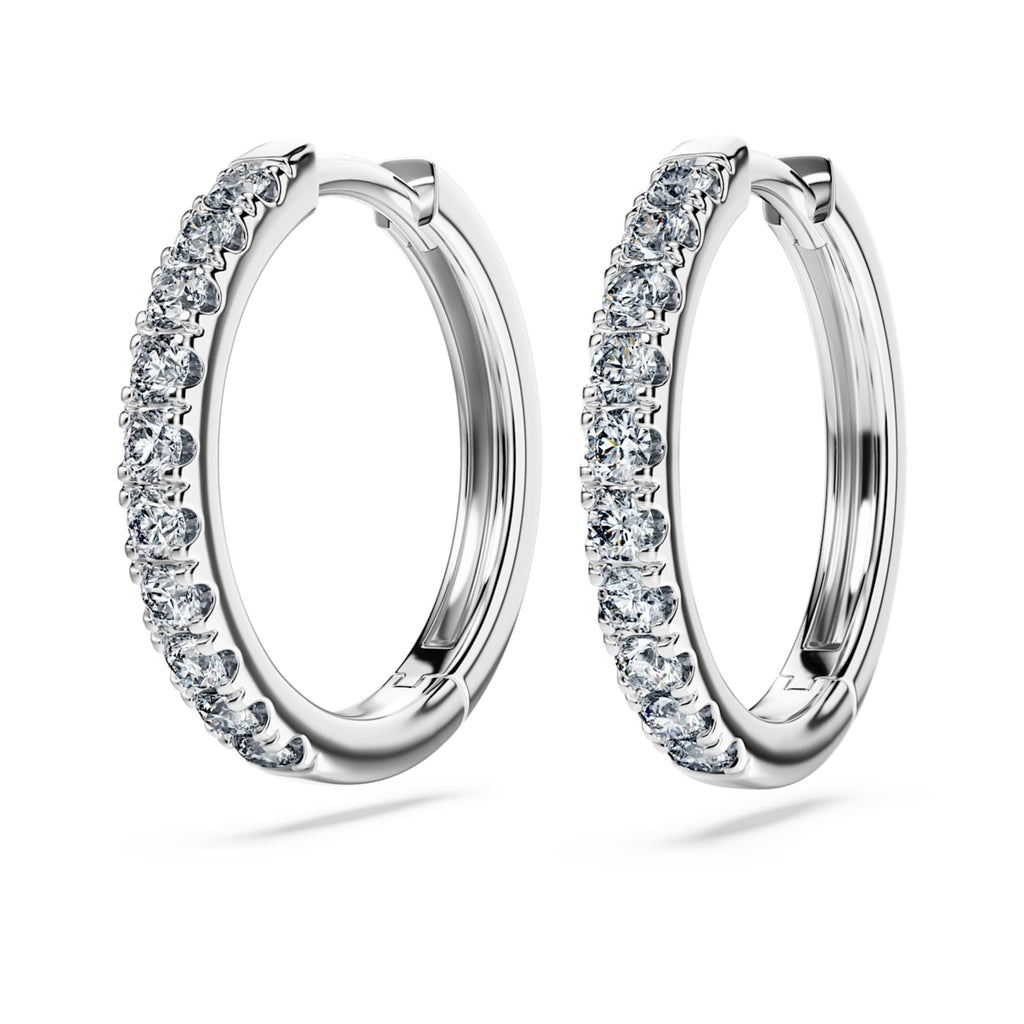 Swarovski Eternity hoop earrings Lab-grown diamonds 0.56 ct tw, Round shape, Sterling silver