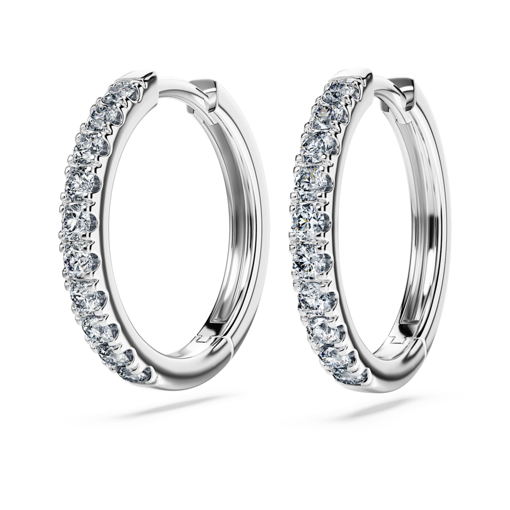 Swarovski Eternity hoop earrings Lab-grown diamonds 0.56 ct tw, Round shape, Sterling silver