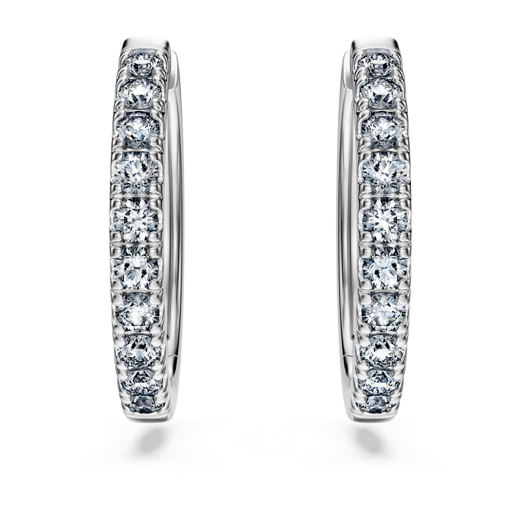 Swarovski Eternity hoop earrings Lab-grown diamonds 0.56 ct tw, Round shape, Sterling silver