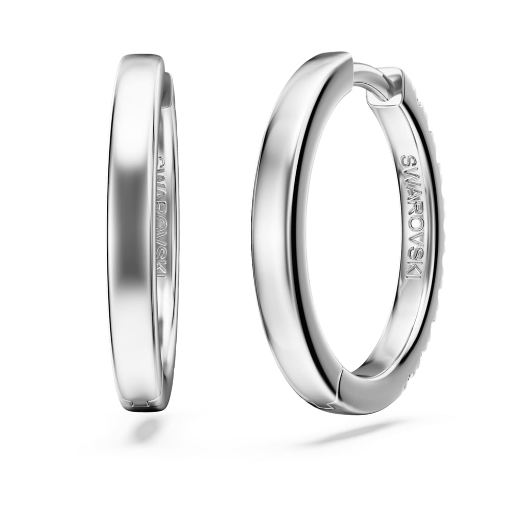 Swarovski Eternity hoop earrings Lab-grown diamonds 0.56 ct tw, Round shape, Sterling silver