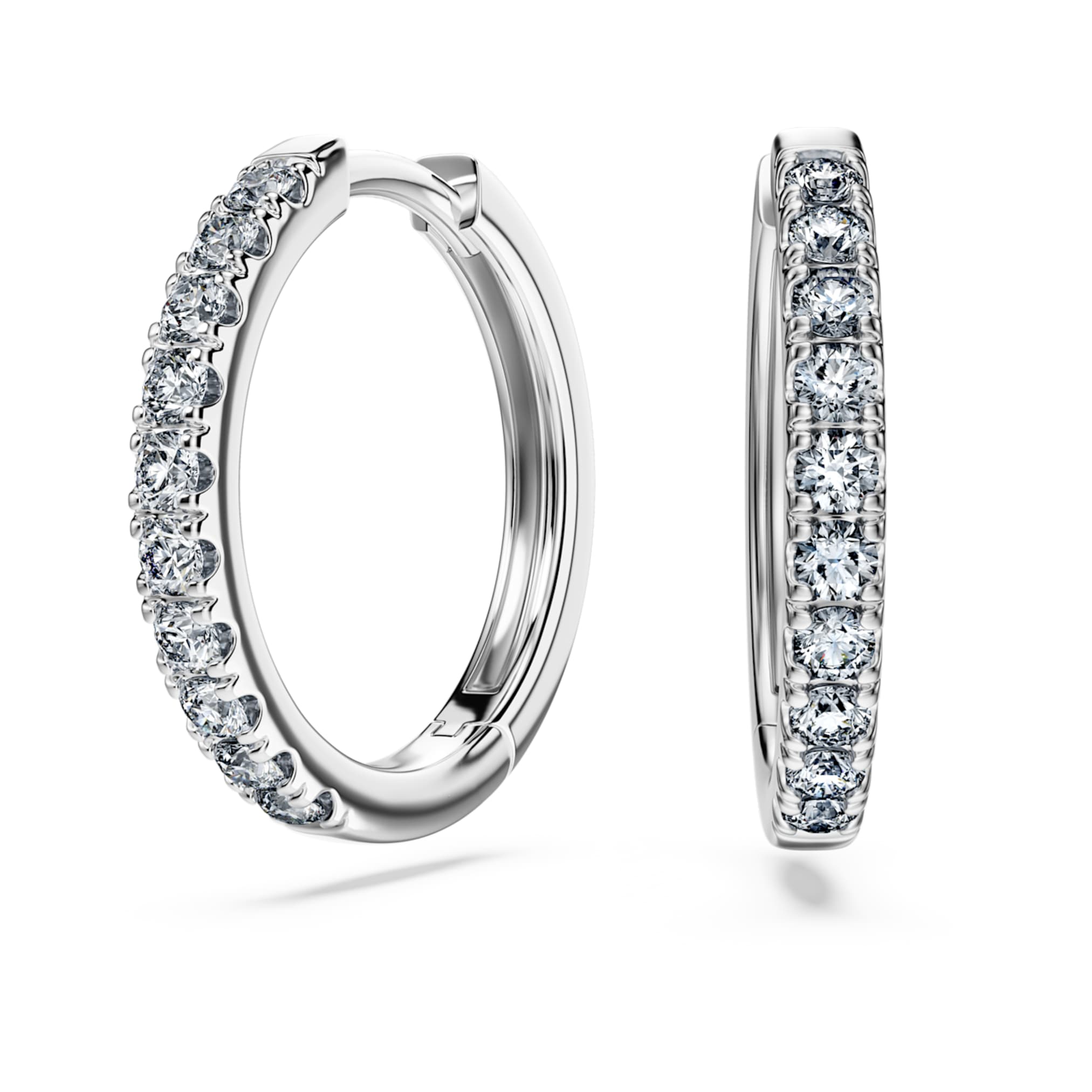 Swarovski Eternity hoop earrings Lab-grown diamonds 0.56 ct tw, Round shape, Sterling silver