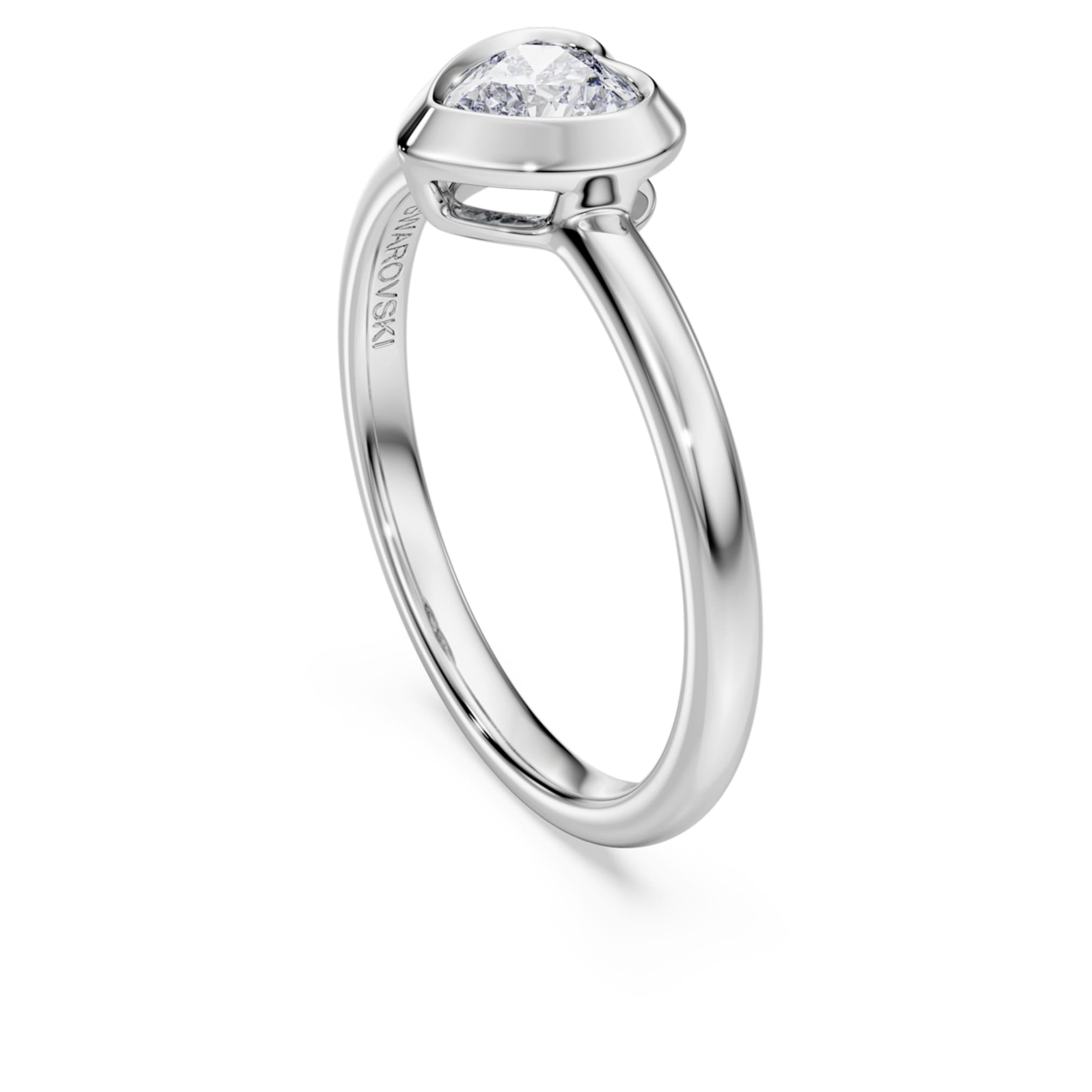 Swarovski Eternity solitaire ring Lab-grown diamonds 0.5 ct tw, Heart shape, Sterling silver