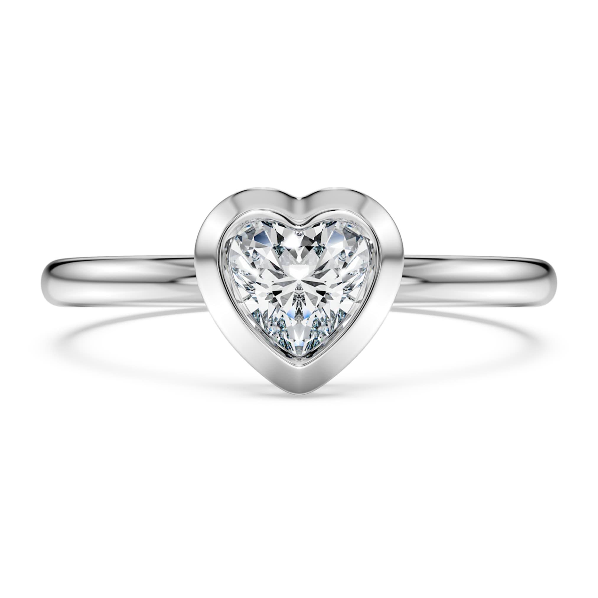 Swarovski Eternity solitaire ring Lab-grown diamonds 0.5 ct tw, Heart shape, Sterling silver