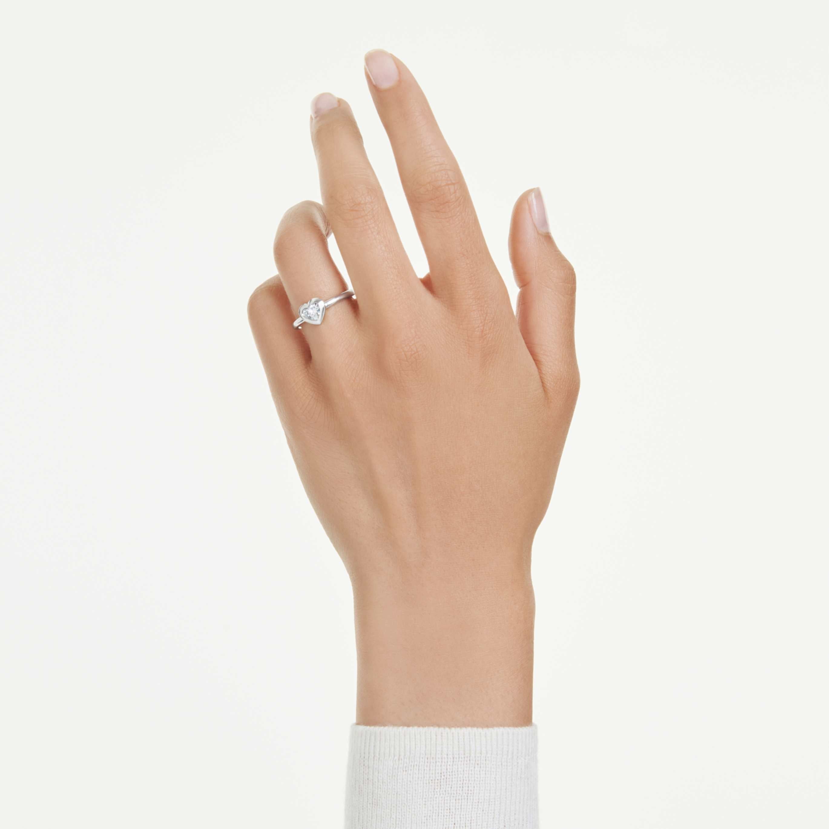 Swarovski Eternity solitaire ring Lab-grown diamonds 0.5 ct tw, Heart shape, Sterling silver