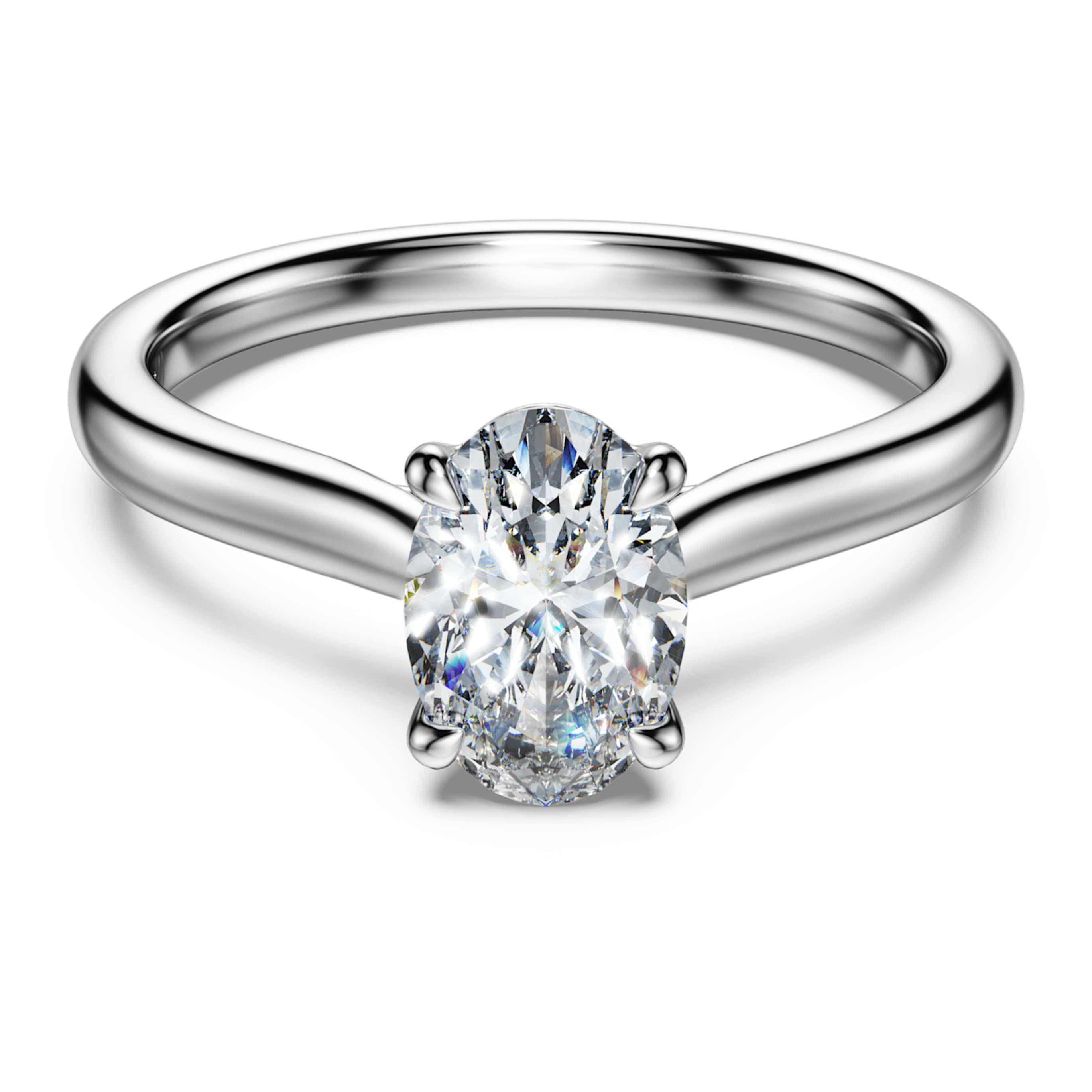 Swarovski Eternity solitaire ring Lab-grown diamonds 1 ct tw, Oval shape, 14K white gold