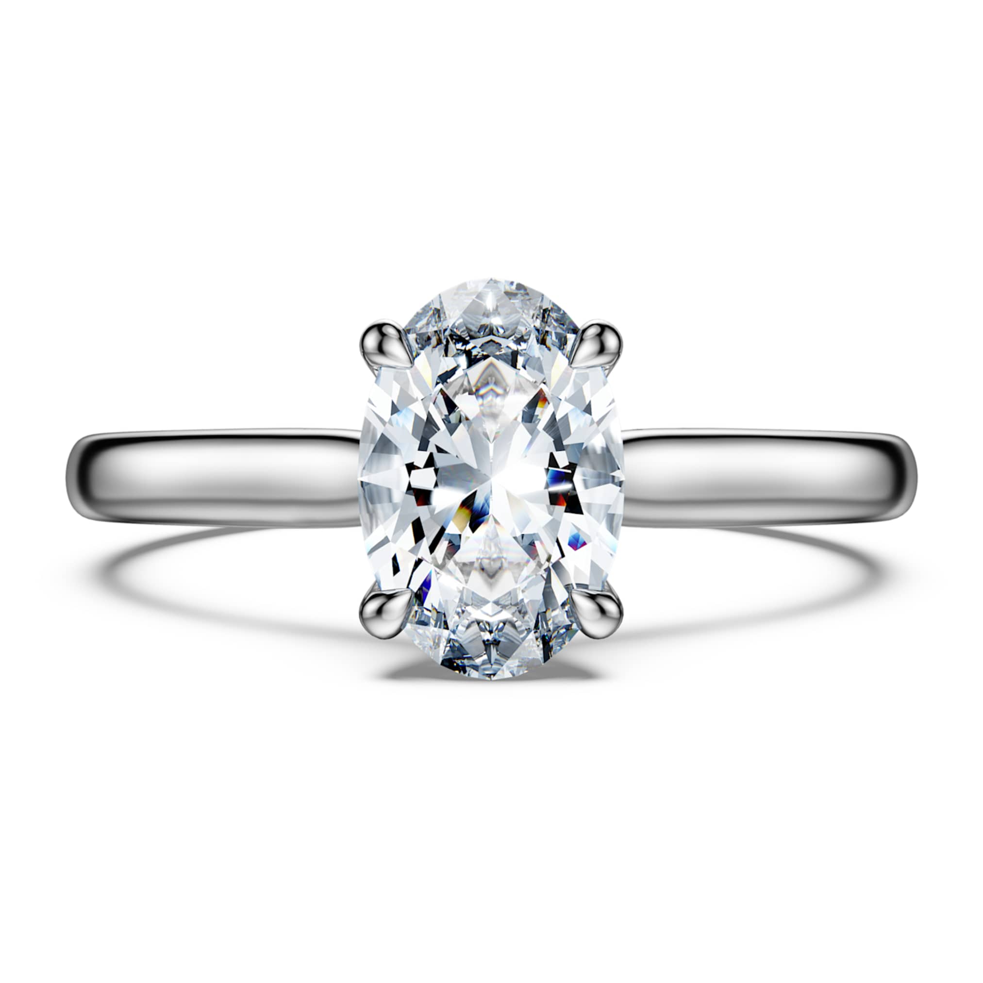 Swarovski Eternity solitaire ring Lab-grown diamonds 1 ct tw, Oval shape, 14K white gold
