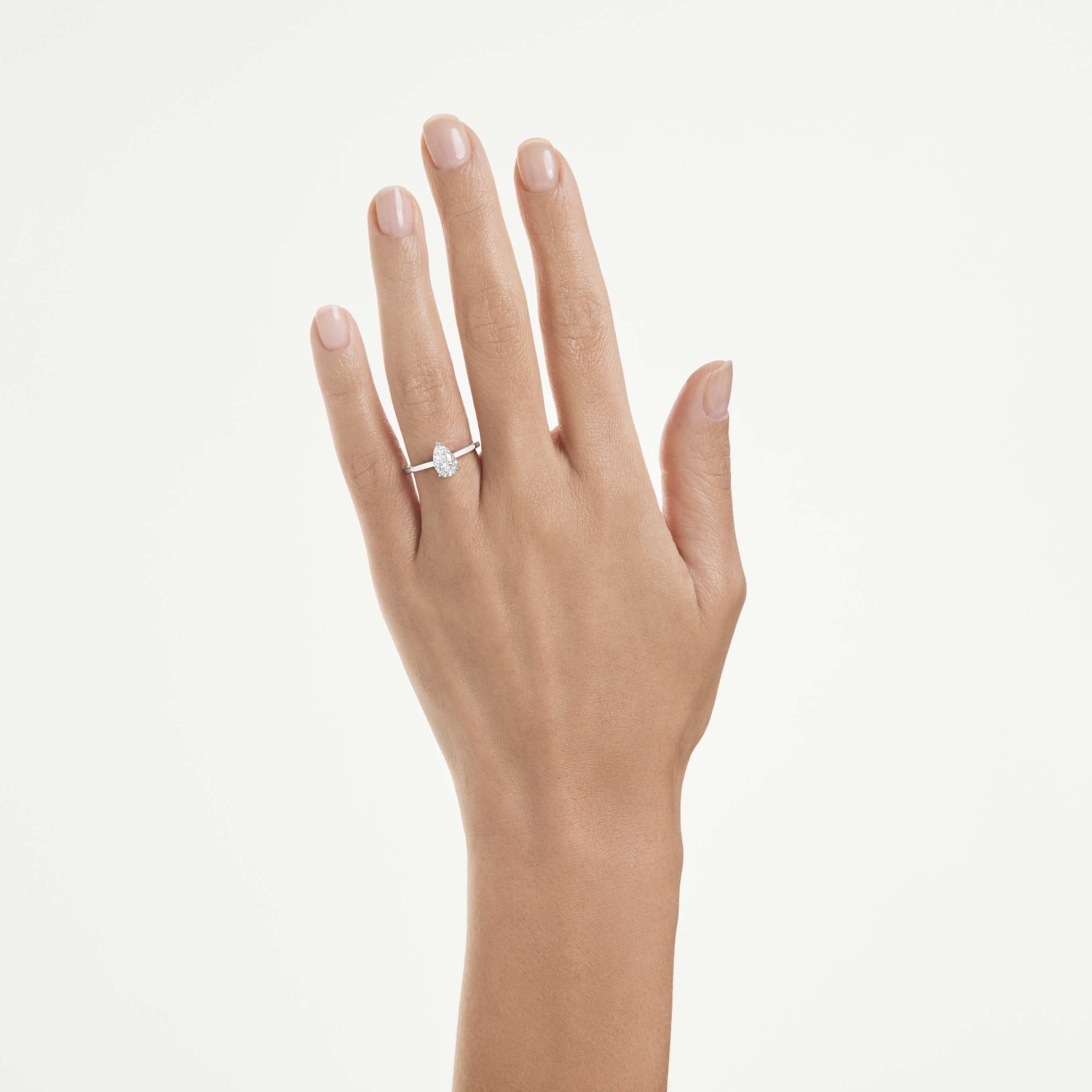 Swarovski Eternity solitaire ring Lab-grown diamonds 1 ct tw, Pear shape, 14K white gold