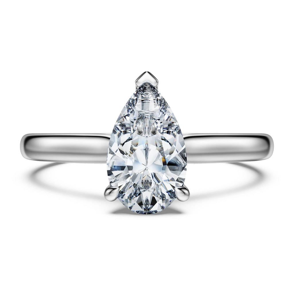 Swarovski Eternity solitaire ring Lab-grown diamonds 1 ct tw, Pear shape, 14K white gold