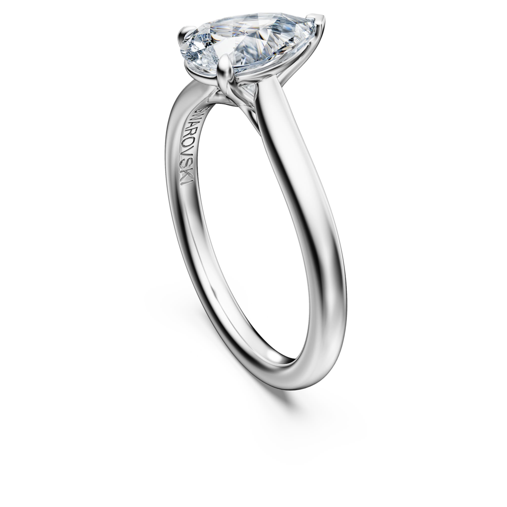 Swarovski Eternity solitaire ring Lab-grown diamonds 1 ct tw, Pear shape, 14K white gold