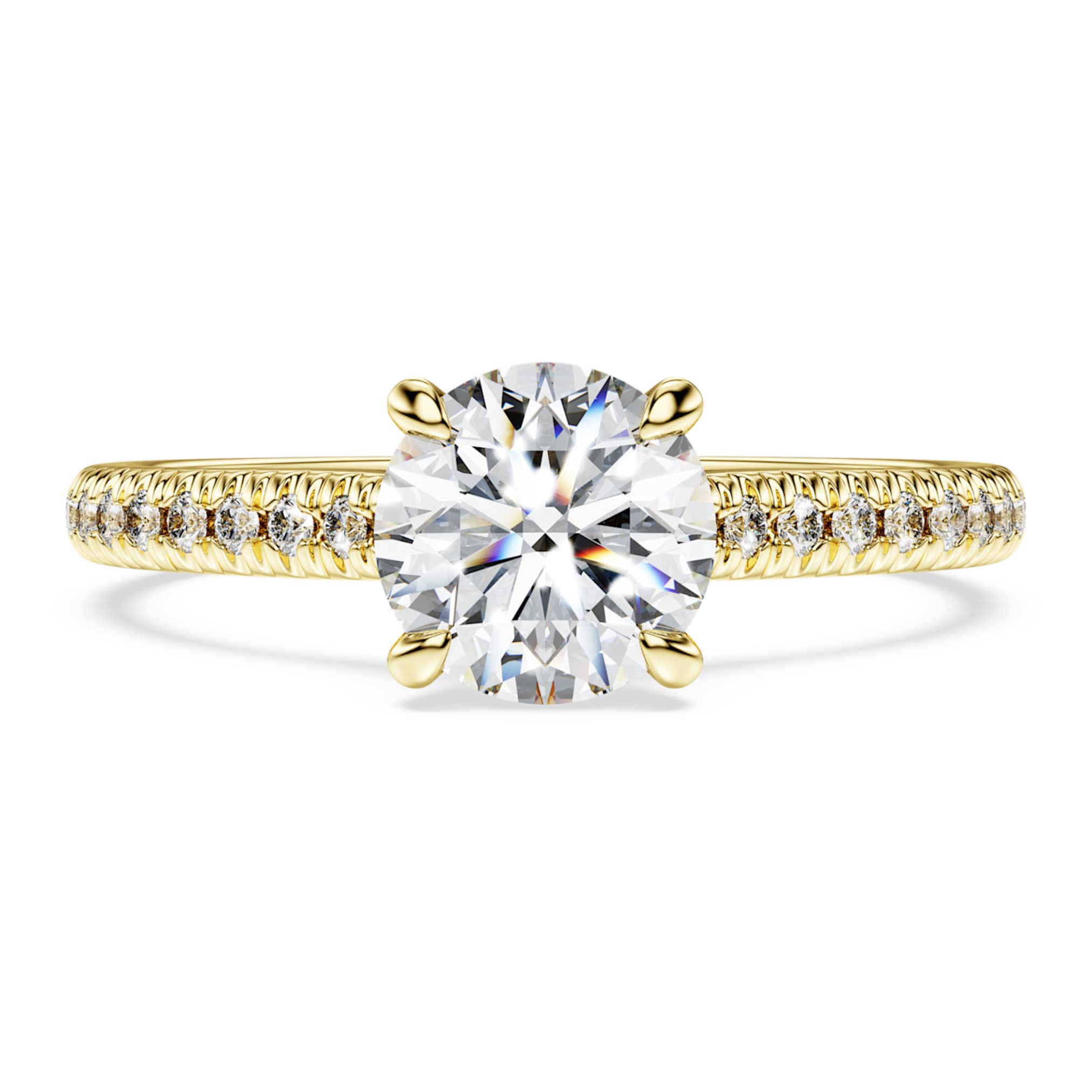 Swarovski Eternity solitaire ring Lab-grown diamonds 1.2 ct tw, Round shape, 14K yellow gold