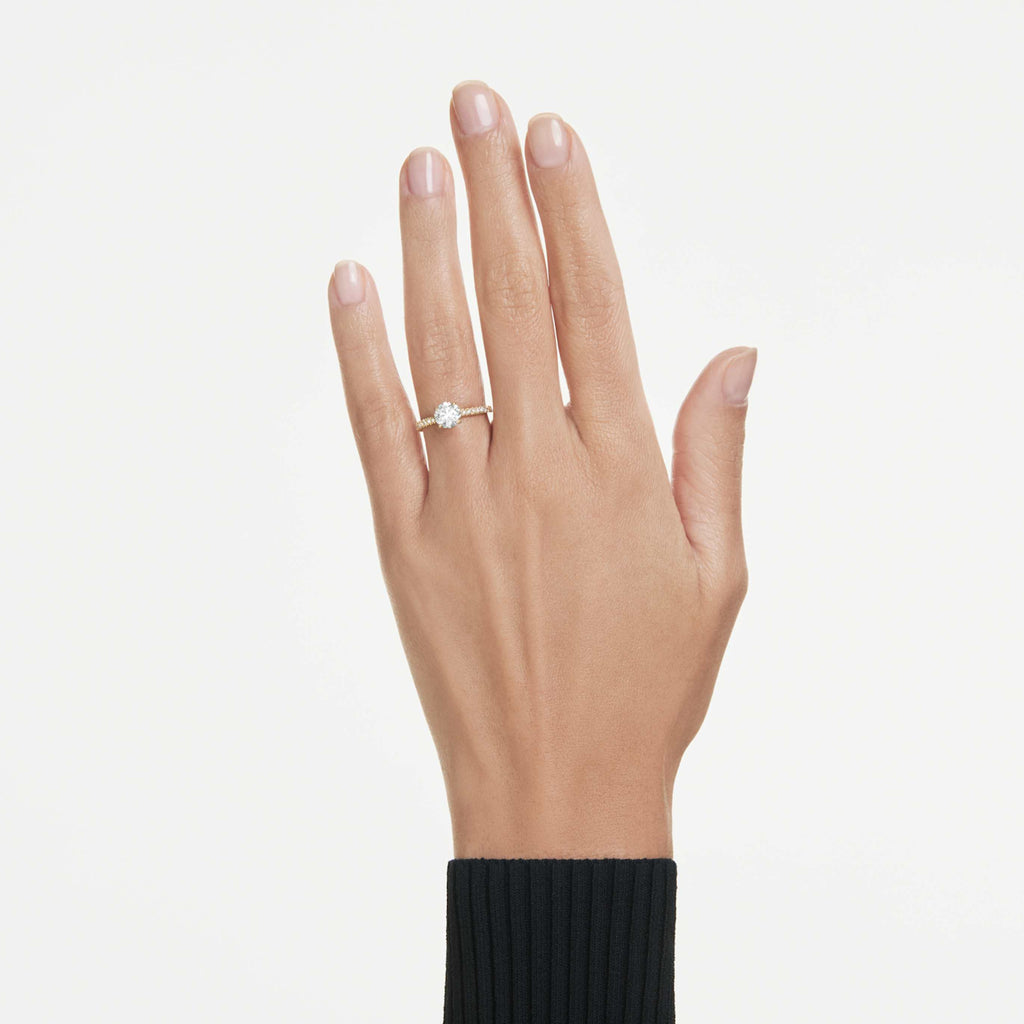 Swarovski Eternity solitaire ring Lab-grown diamonds 1.2 ct tw, Round shape, 14K yellow gold