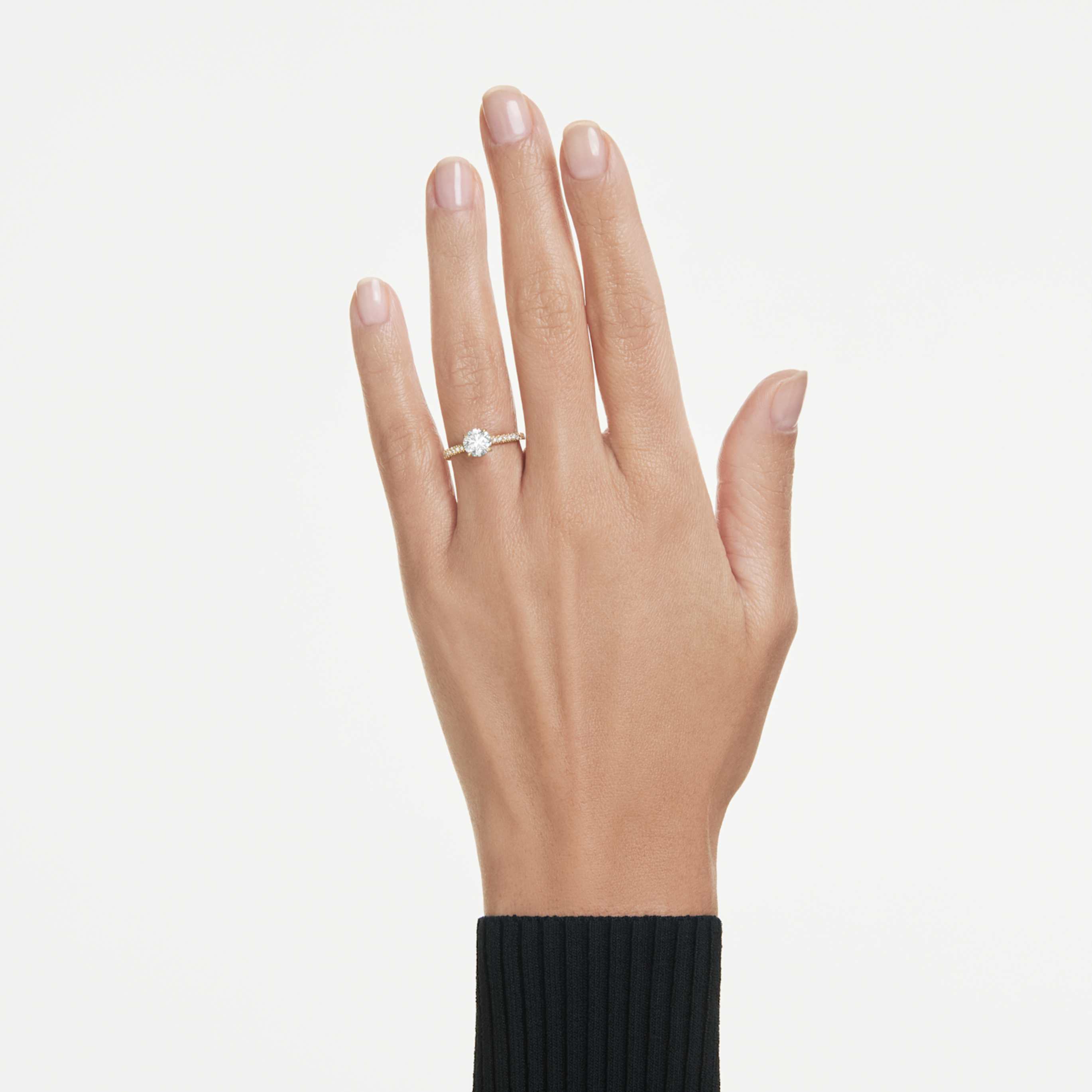 Swarovski Eternity solitaire ring Lab-grown diamonds 1.2 ct tw, Round shape, 14K yellow gold