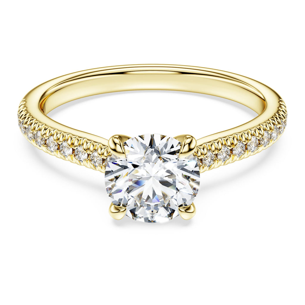 Swarovski Eternity solitaire ring Lab-grown diamonds 1.2 ct tw, Round shape, 14K yellow gold