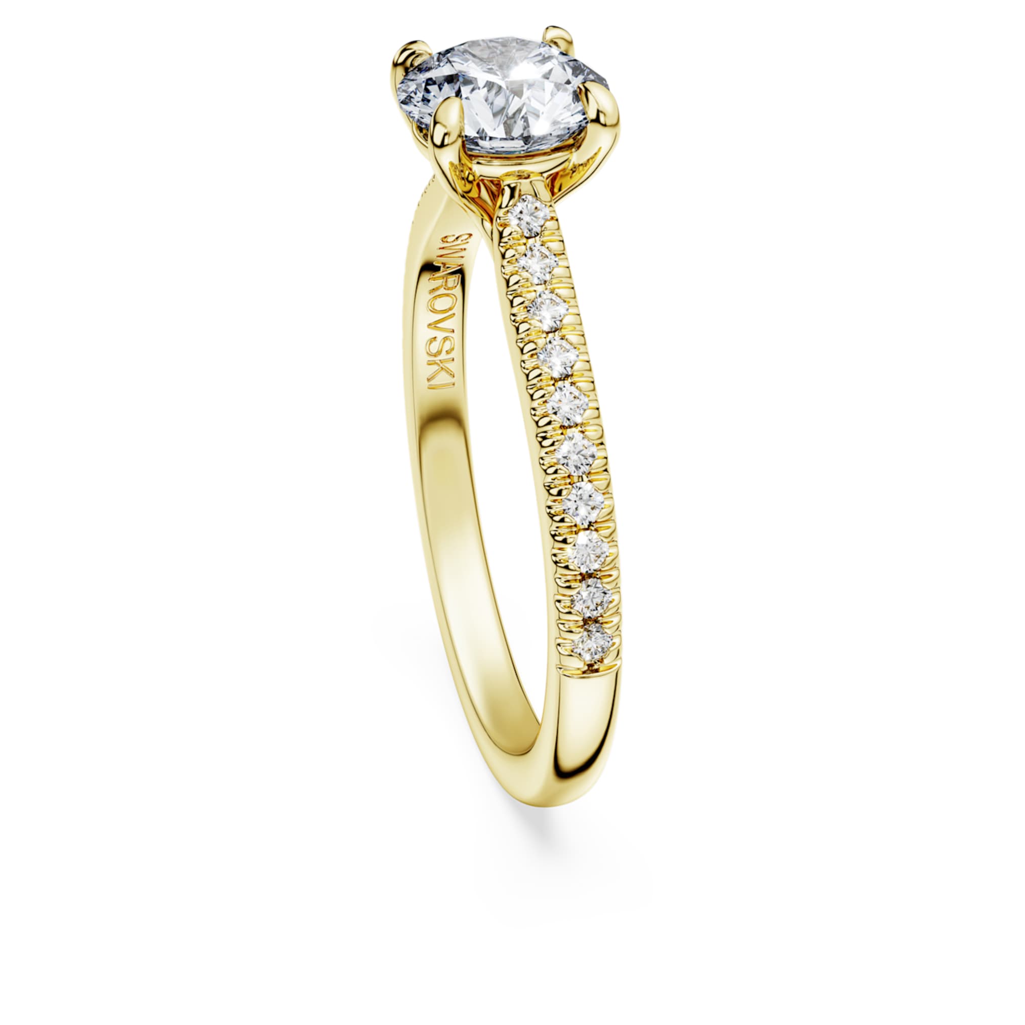 Swarovski Eternity solitaire ring Lab-grown diamonds 1.2 ct tw, Round shape, 14K yellow gold