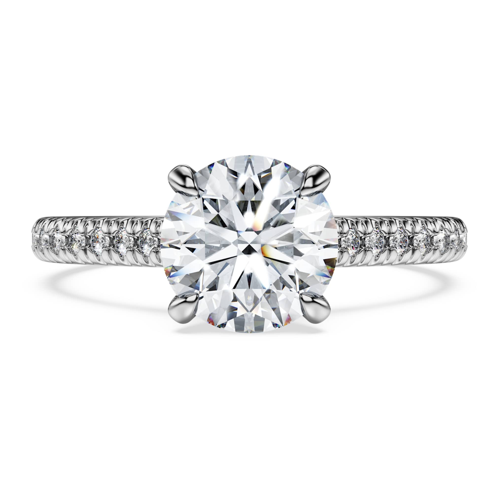 Swarovski Eternity solitaire ring Lab-grown diamonds 1.7 ct tw, Round shape, 14K white gold